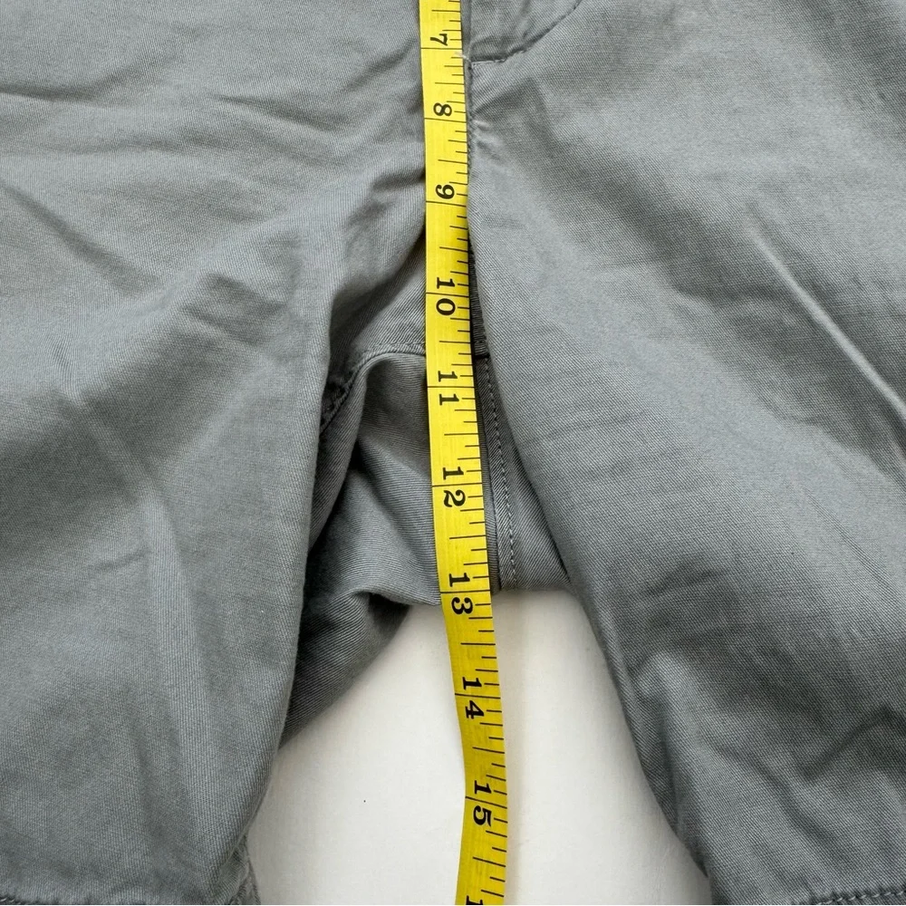 Faherty Gray Organic Cotton Blend Chino Shorts Iconic Button Size 34